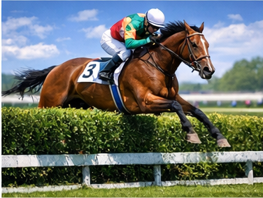 競馬場での白熱した競走